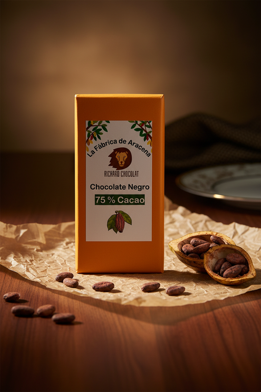 Chocolate Negro 75% Cacao con fondo profesional
