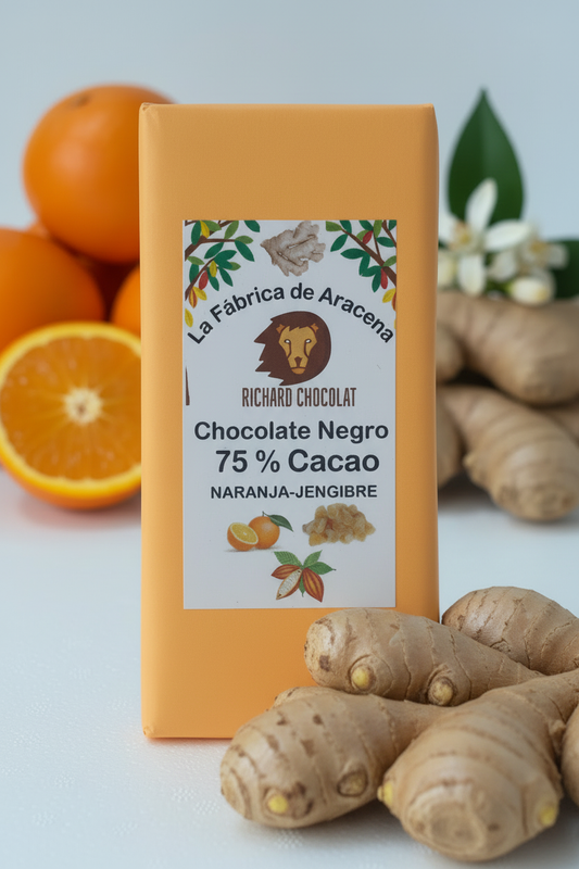 Chocolate Negro 75% Naranja y Jengibre - Richard Chocolat