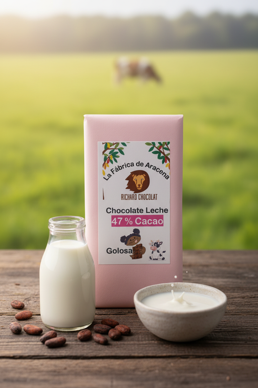 Chocolate con Leche 47% Golosa artesanal orgánico - Richard Chocolat Factory Aracena