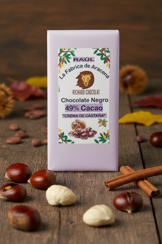 Chocolate 49% con Castaña de Aracena sin lactosa - Richard Chocolat Factory